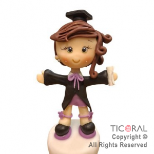 ADORNO EGRESADA NENA DIPLOMA PORCELANA FRIA x 1